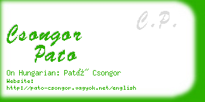 csongor pato business card